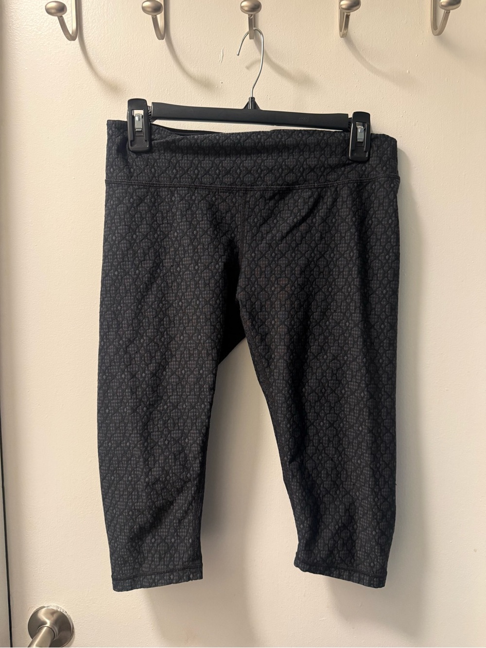 Prana Black Patterned Cropped Leggings